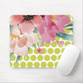 Punktierte Blumenmauspad mit Wasserfarben-Blüte Mousepad (Mit Mouse)