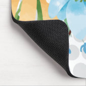 Punktierte Blumenmauspad mit Wasserfarben-Blüte Mousepad (Ecke)