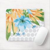 Punktierte Blumenmauspad mit Wasserfarben-Blüte Mousepad (Mit Mouse)