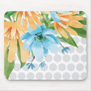 Punktierte Blumenmauspad mit Wasserfarben-Blüte Mousepad