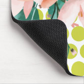 Punktierte Blumenmauspad mit Wasserfarben-Blüte Mousepad (Ecke)