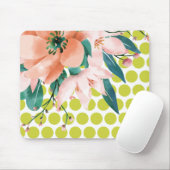 Punktierte Blumenmauspad mit Wasserfarben-Blüte Mousepad (Mit Mouse)