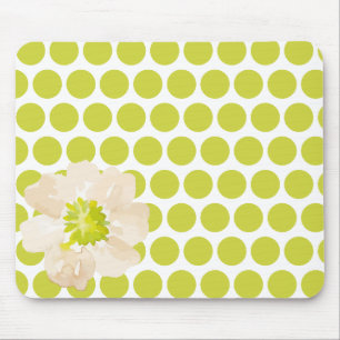 Punktierte Blumenmauspad mit Wasserfarben-Blüte Mousepad