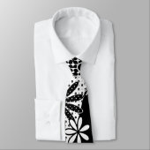 Punktierte BlumenSchwarzweiss-Krawatte Krawatte (Gebunden)