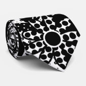 Punktierte BlumenSchwarzweiss-Krawatte Krawatte (Gerollt)