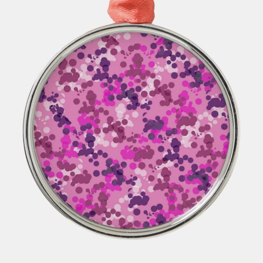 Punktierte Camouflage Silbernes Ornament (Vorne)
