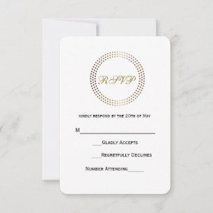 Punktierte goldene Kreise Moderne Punkte Hochzeit  RSVP Karte