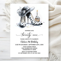 Punktierte High Heels zum 21. Geburtstag