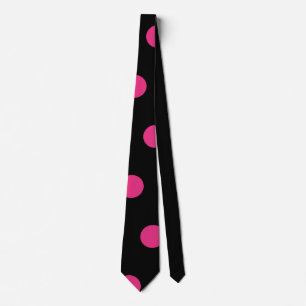 Punktierte Krawatte (Schwarz & Neonpink)