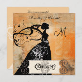 Punktierte orange einladung (Vorne/Hinten)