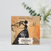 Punktierte orange einladung (Stehend Vorderseite)