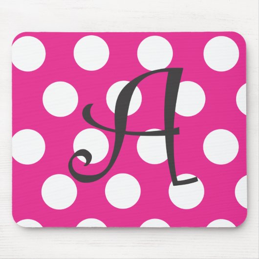 Punktierte Pink Mousepad Initiale "A " (Vorne)