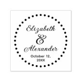 Punktierte Round-Frame-Doppelnamen Datum SC Hochze Permastempel (Design)