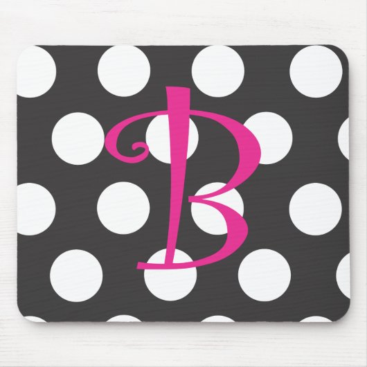 Punktierte Schwarzes/Pink Mousepad Initiale "B " (Vorne)