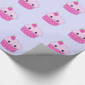 Punktierte Smiley-Cupcakes Geschenkpapier (Ecke)