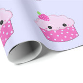 Punktierte Smiley-Cupcakes Geschenkpapier (Rolleneckpunkt)