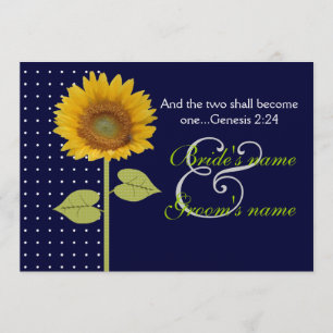 Punktierte Sonnenblume 3 Hochzeit Einladung