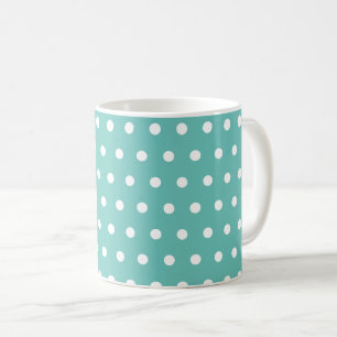 Punktierte Tasse (Aquablau & Weiß)