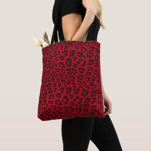 Punktierter Moosbeerroter Leopard-Druck Tasche