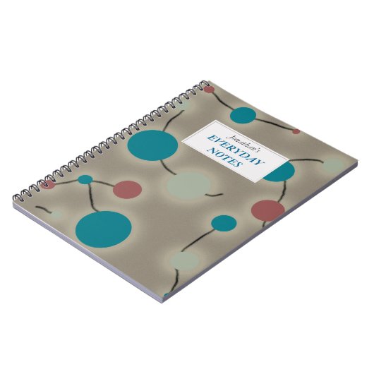 Punktiertes Universum-Grau mit Text-Aufkleber Notizblock (Linke Seite)