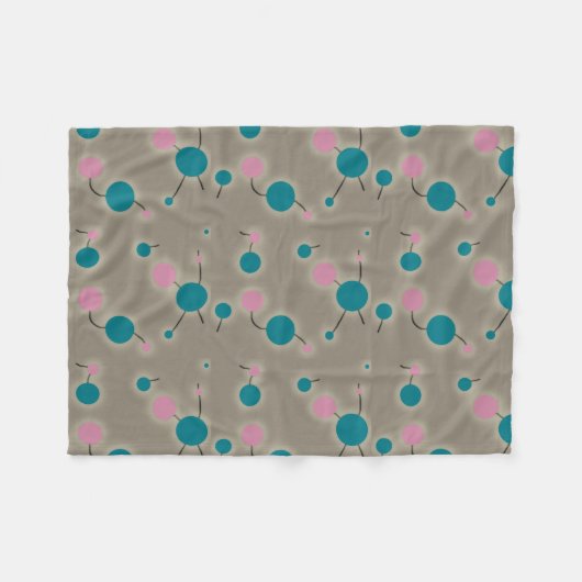 Punktiertes Universum-Retro Grau Fleecedecke (Vorderseite (Horizontal))