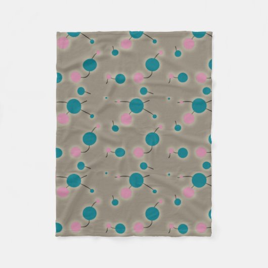 Punktiertes Universum-Retro Grau Fleecedecke (Vorderseite)