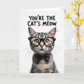 Punktkatze Feline Meow Karte (Gelbe Blume)