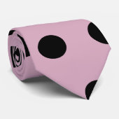 Punktkrawatte (rosa & schwarz) krawatte (Gerollt)