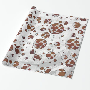 Punktkuh Braun-Weiß-Druckmuster Geschenkpapier