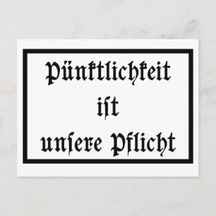 Pünktlichkeit ist unsere postkarte