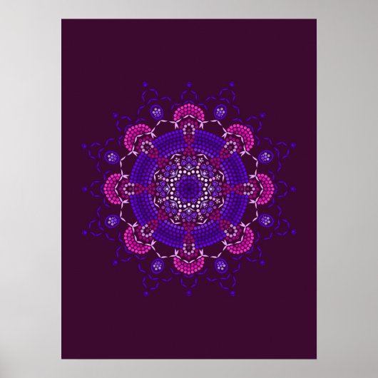 Punktmalerei auf Mandala 1,21 Poster (Vorne)