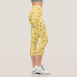 Punktmatrix - Gelbe Creme Schwarz-OHNE TEXT Capri Leggings