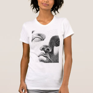 Punktmatrix-Kunst: Klassisches Marmorgesicht T-Shirt