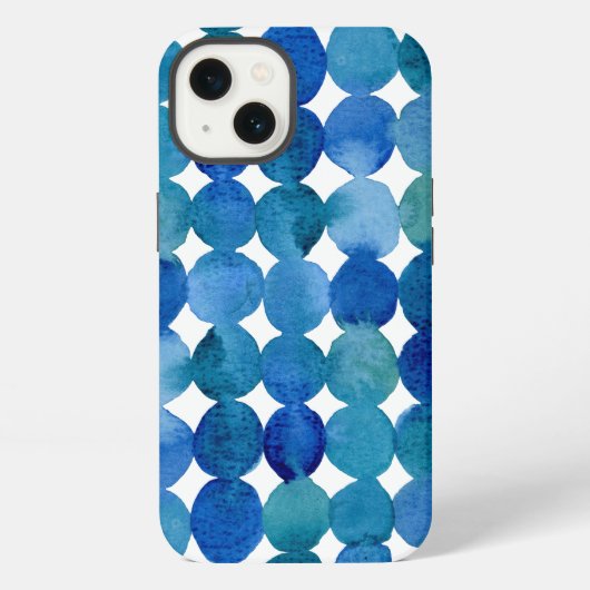 Punktmuster - blau und grün iPhone hülle (Rückseite)