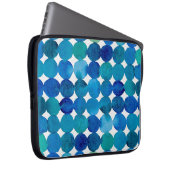 Punktmuster - blau und grün laptopschutzhülle (Vorne Rechts)