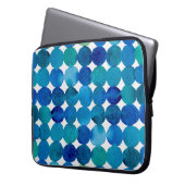 Punktmuster - blau und grün laptopschutzhülle (Vorderseite Links)