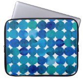 Punktmuster - blau und grün laptopschutzhülle (Vorderseite)