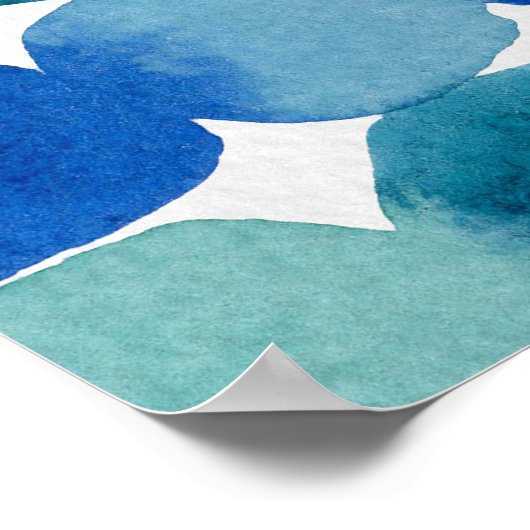 Punktmuster - blau und grün poster (Ecke)