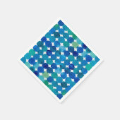 Punktmuster - blau und grün serviette (Ecke)