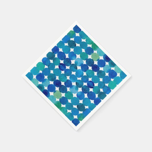 Punktmuster - blau und grün serviette (Ecke)