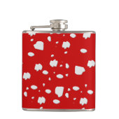 Punktmuster mit Rotkehlchen Flachmann (Vorderseite)