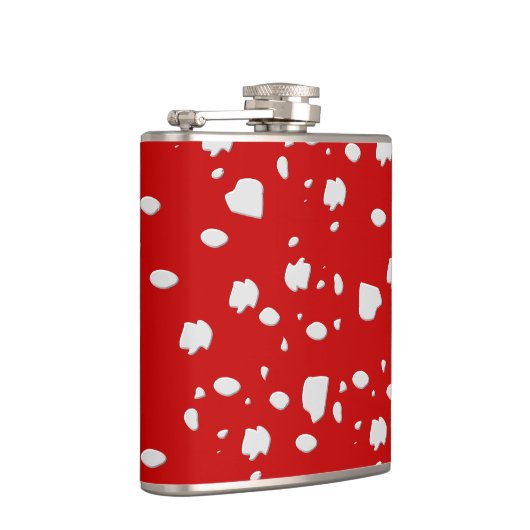 Punktmuster mit Rotkehlchen Flachmann (Rechts)