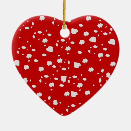 Punktmuster mit Rotkehlchen Keramikornament (Hinten)