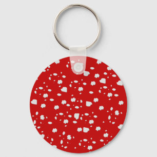 Punktmuster mit Rotkehlchen Schlüsselanhänger