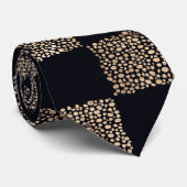 Punktmuster Rose Gold und Schwarz Krawatte (Gerollt)