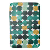 Punktmuster - smaragdfarbener und goldener Glitzer Badematte (Vorderseite Vertikal)