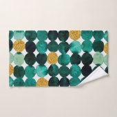 Punktmuster - smaragdfarbener und goldener Glitzer Badhandtuch Set (Handtuch)