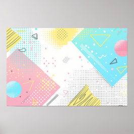 Punktmuster und geometrische Formen im Hintergrund Poster