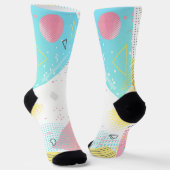 Punktmuster und geometrische Formen im Hintergrund Socken (Gewinkelt)