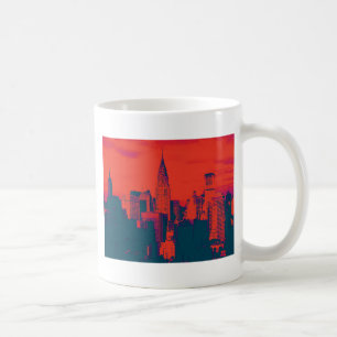 Punkts Rot Retro Stil Pop Art New York City Kaffeetasse